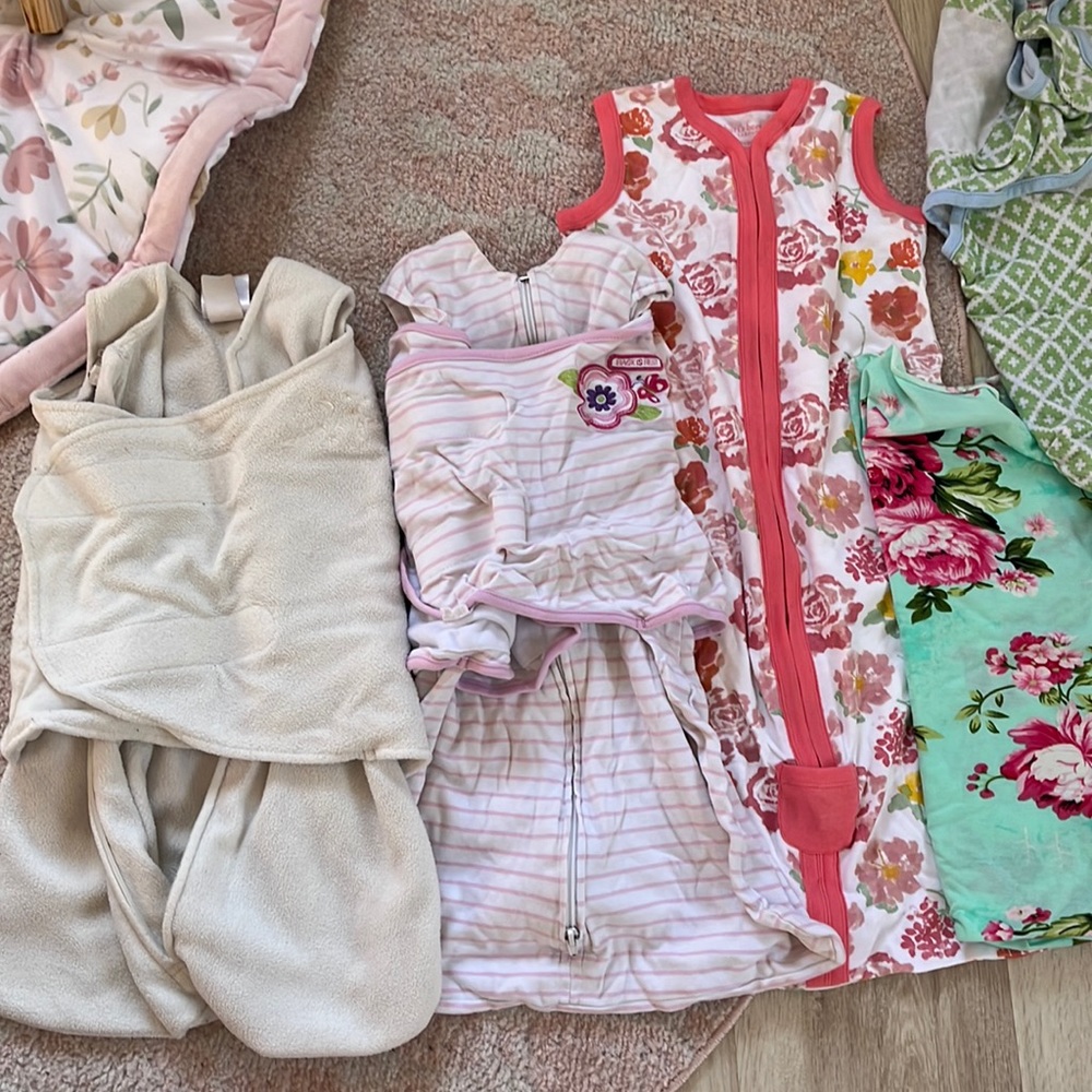 Baby girl sleep sack/swaddle bundle